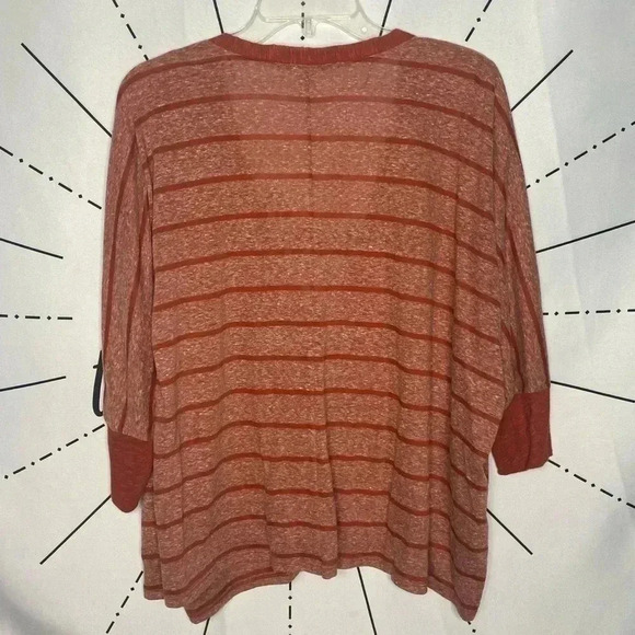 Decree Red Striped Dolman Boho Lightweight Cardigan Top - Picture 7 of 7